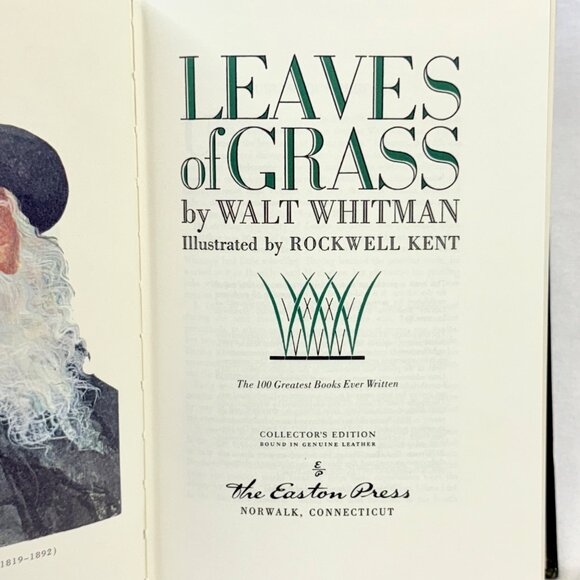 Easton Press "Leaves Of Grass" By Walt Whitman - Collectors Edition (1977) - Picture 3 of 12